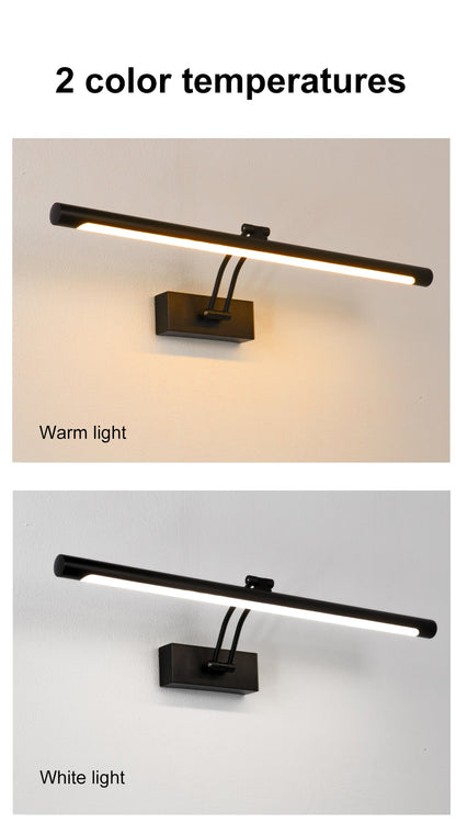 Skorter | 80-100cm LED wall lamp - Modern black/silver wall light for the bathroom, internally mounted picture light