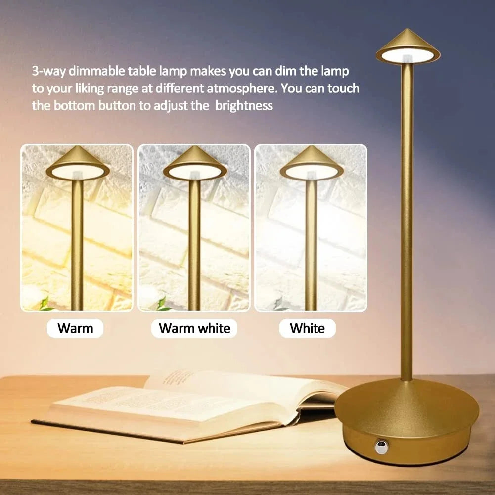 Skorter | Rechargeable Table Lamp Creative Dining Room Touch Led Hotel Bar Coffee Pina Pro Table Lamp Decorative Desk Lamp