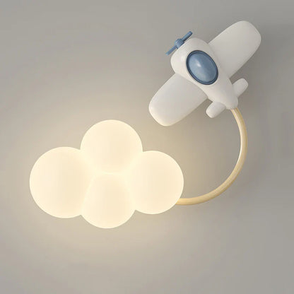 Skorter | CartoonAirplane - Children's Room Wall Lamp with Stars, Rainbow and Airplane Design