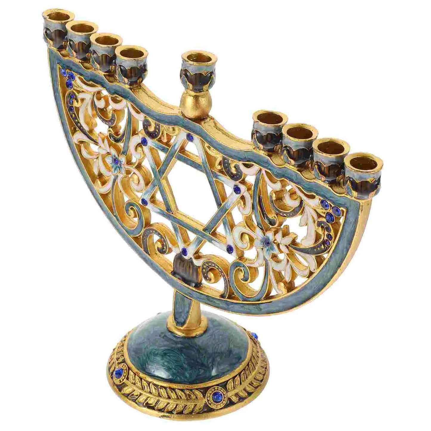 Skorter | Auriona Menorah Candle Holder | Chanukah Candelabrum & Table Decoration | Wedding & Holiday Decoration | Luxurious Elegance