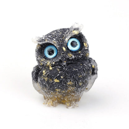 Skorter | Natural Crystal Owl Figurine: Handmade Collector's Item