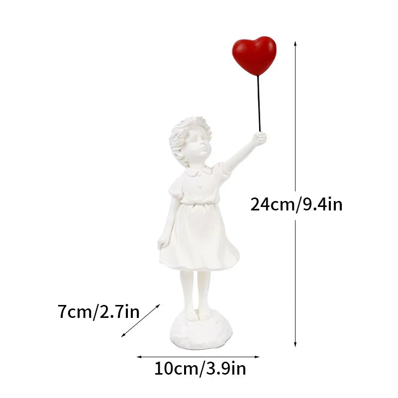 Skorter | Dropshipping Banksy Sculpture Collection Flower Thrower Statue Pop Art Modern Balloon Girl Figurine Office Home Decoration