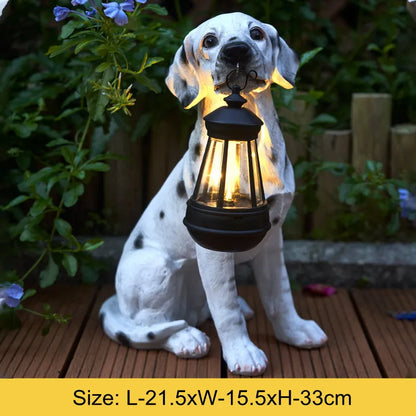 Skorter | Solar-Powered Outdoor Resin Dog Statue Lamp