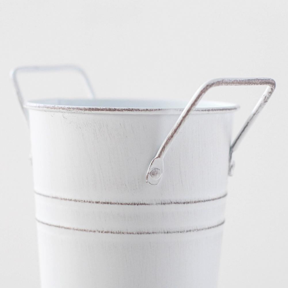 Skorter | Retro Iron Flower Bucket with Handles – Decorative Metal Flower Pot for Home