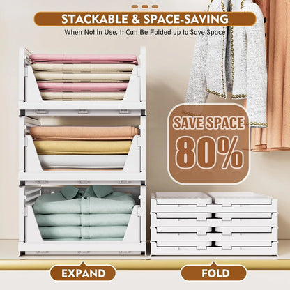 Skorter | 5-Pack Stackable Foldable Closet Storage Boxes – Liora