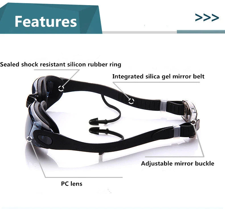 Skorter | Electroplated Waterproof Silicone Swimming Glasses for Adults