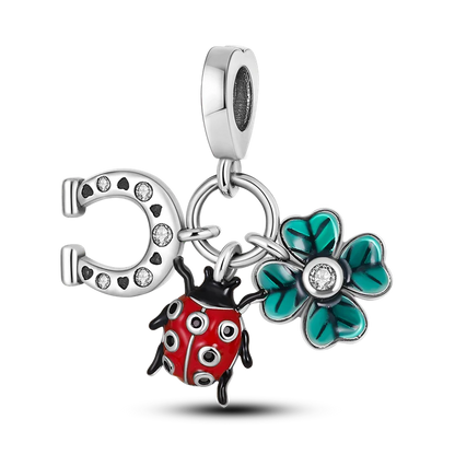 Skorter | 925 Silver Golden Leopard Charms Beads Colorful Chameleon Rhinoceros Lion Scarab Cat Pendant Compatible with Original Pandora Bracelet Jewelry