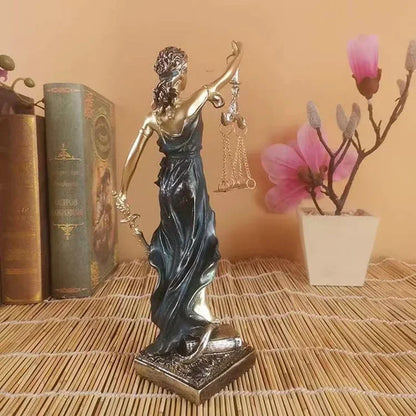 Skorter | ERMAKOVA European antique bronze Greek goddess of justice statue Fair Angels resin sculpture ornaments desktop home decoration gift