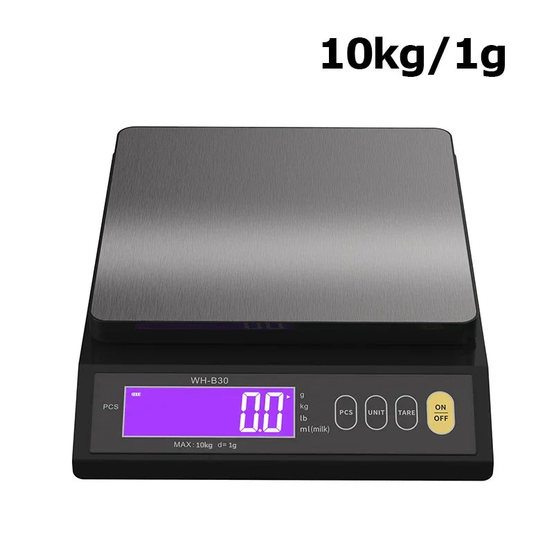 Skorter | 5 kg/0.1 g and 10 kg/1 g digital electronic kitchen scale, LCD display, fully waterproof stainless steel weighing tool for baking