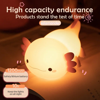 Skorter | Axolotl Silicone Night Light - Touch Table Lamp