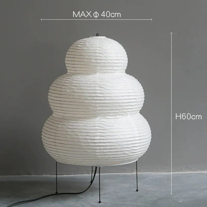 Skorter | Japanese Wabi-Sabi tripod floor lamp bedroom nightstand living room dining room study loft decor desk lamp white rice paper table lamp