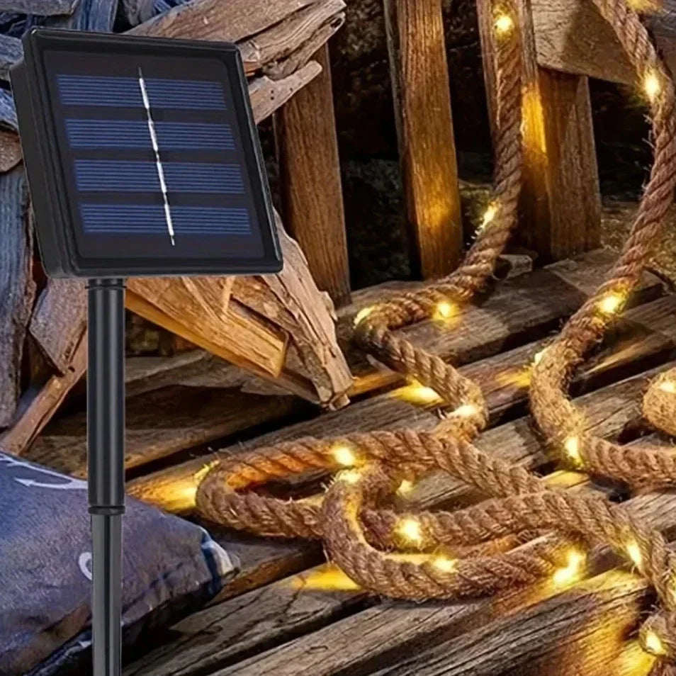 Skorter | SolarRope | Solar-powered hemp rope light | Sustainable decorative lighting for garden & terrace
