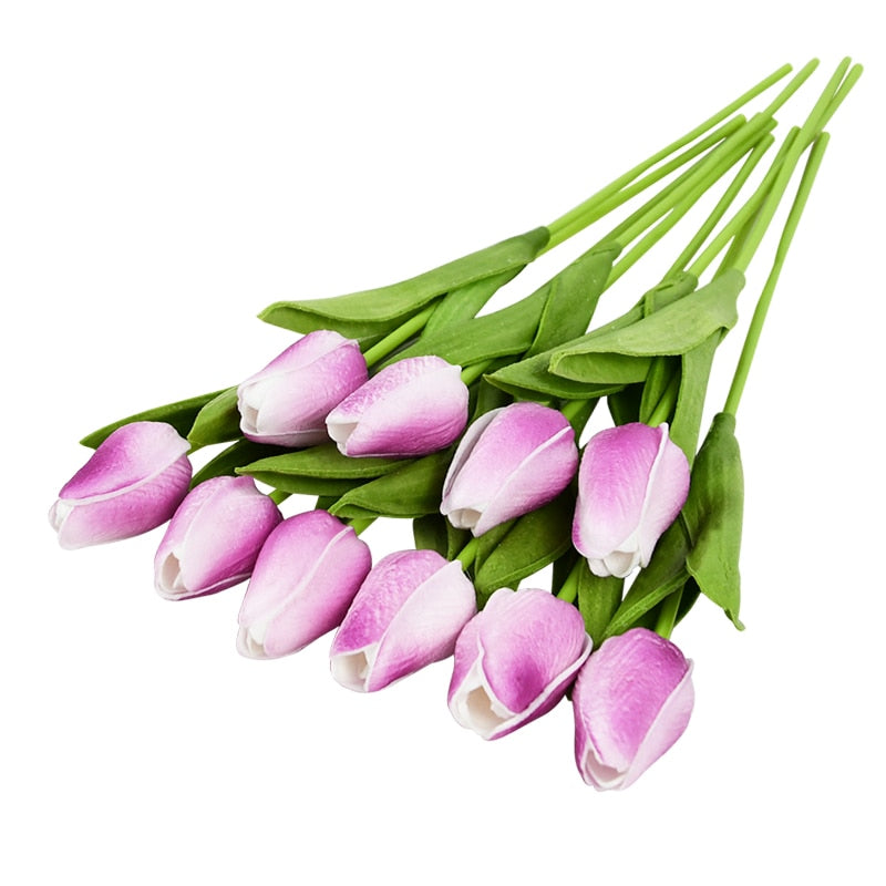 Skorter | Artificial Flower Bouquet with Tulips, Decoration (10 Pieces)