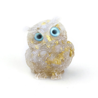 Skorter | Natural Crystal Owl Figurine: Handmade Collector's Item