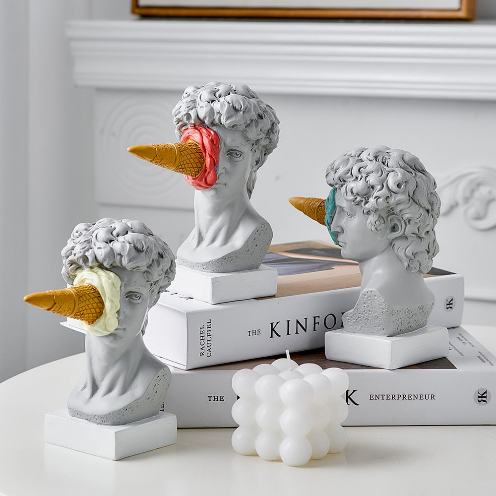 Skorter | David Figurine with Ice Cream Home Decoration Sculpture