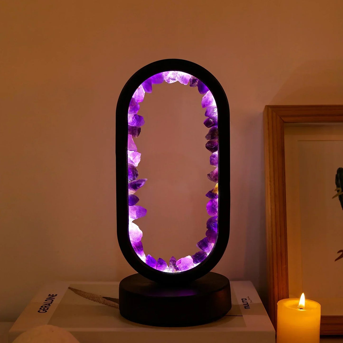 Skorter | AuraStone | Natural Calming Amethyst Serenity Lamp