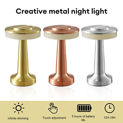 Skorter | Retro Led Table Lamp Usb Rechargeable Infinitely Dimmable Night Light Camping Light Suitable For Bar Lampbedroom Ambient Light