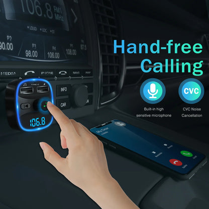 Skorter | Bluetooth FM Transmitter Car Kit with Dual USB Charger and MP3 Player