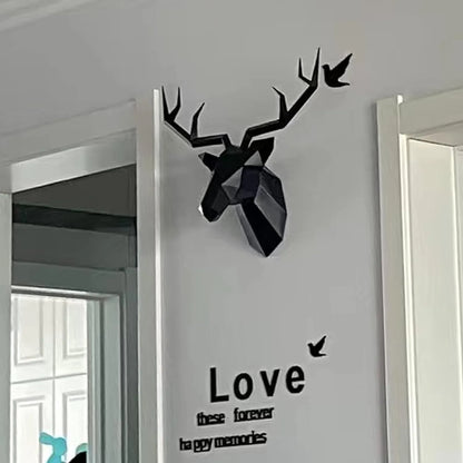 Skorter | 3D-Deer Head Sculpture, geometric resin, animal deer head wall decoration, modern home decor, luxurious decorative wall decor