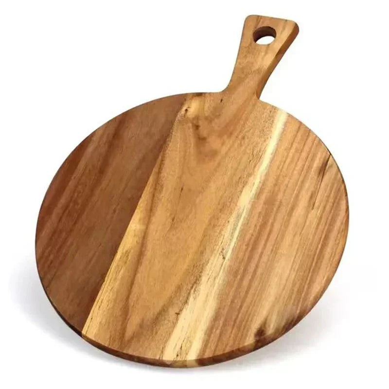 Skorter | Acacia wood pizza shovel and serving board with handle