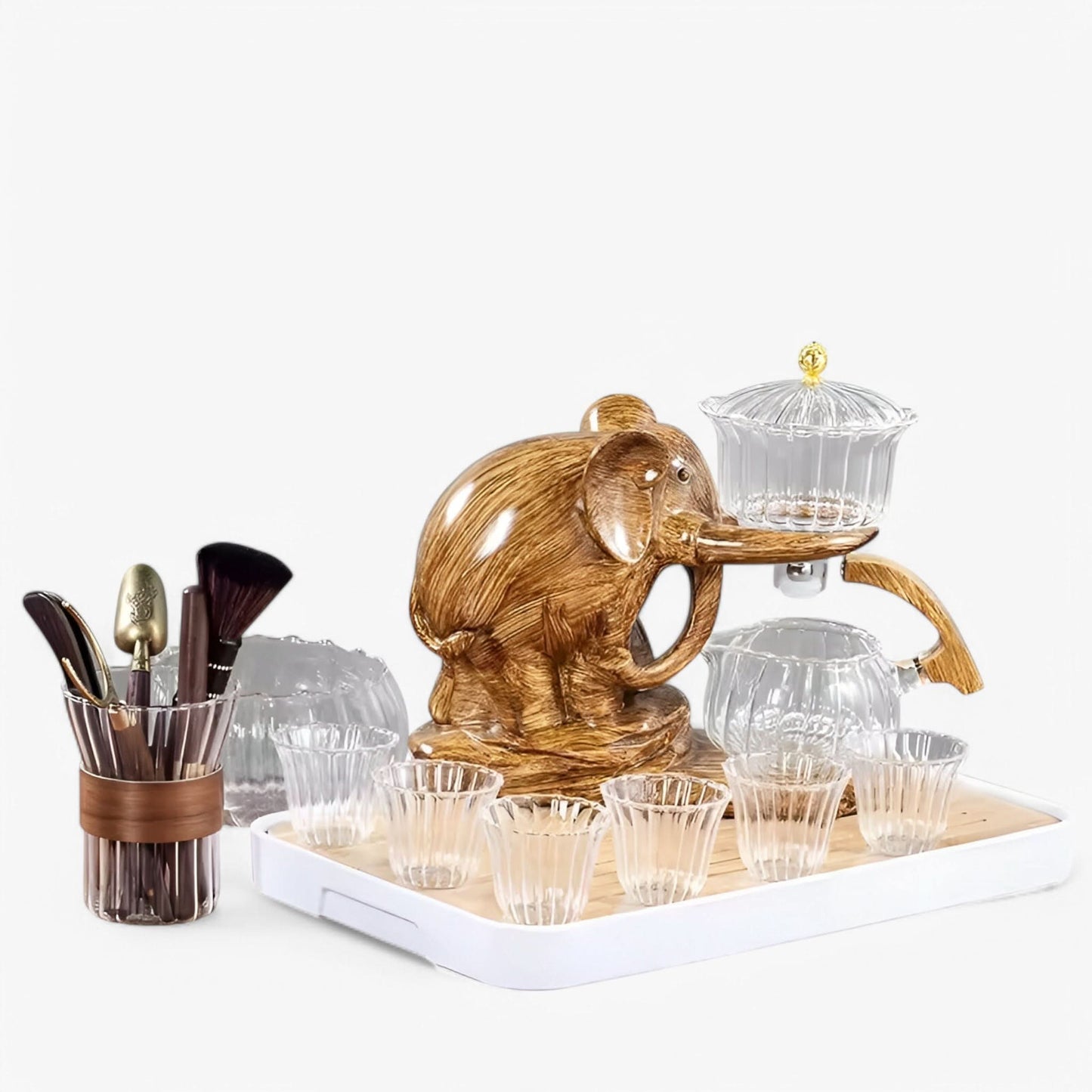 Skorter | Elephant Glass Tea Set with Heat-Resistant Pot