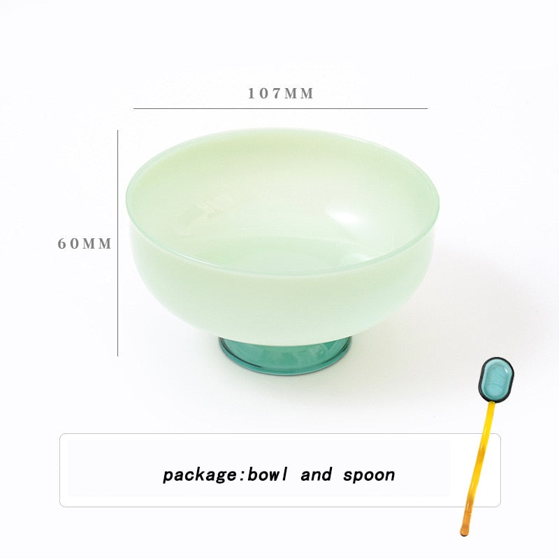 Skorter | Colorful borosilicate dessert bowl with spoon