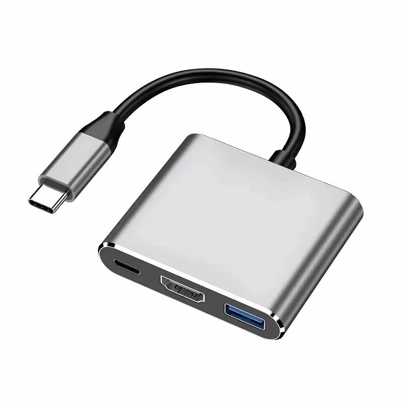 Skorter | 3-in-1 USB-C Hub – 4K HDMI & USB 3.1 Type-C to USB 3.0 Charging Adapter