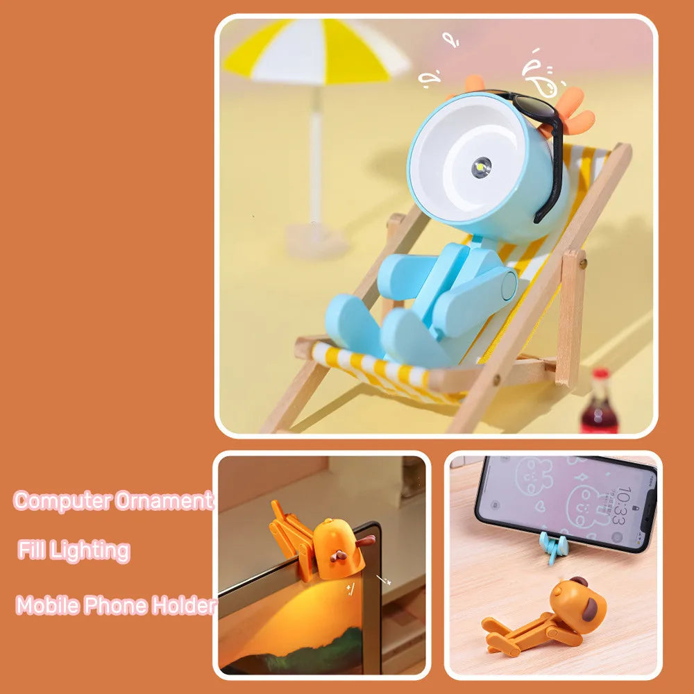 Skorter | Cute LED Night Light - Mini Dog, Deer, Dinosaur Folding Table Lamp for the Children's Room