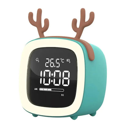 Skorter | Cartoon Bunny LED Alarm Clock with Night Light – Rechargeable, Cute Digital Display for Kids & Bedrooms