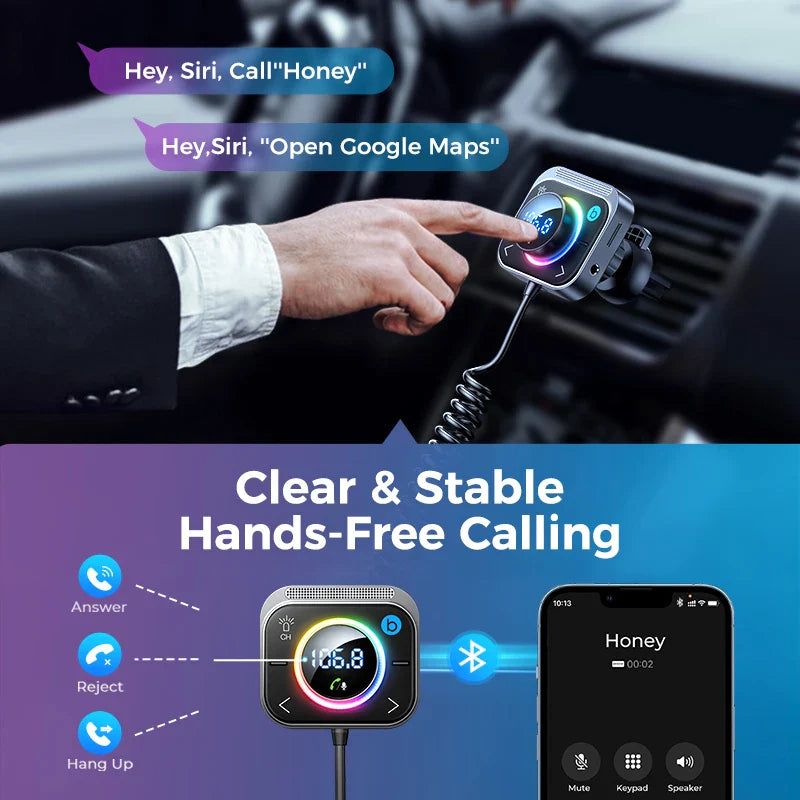 Skorter | Bluetooth 5.3 Car Adapter with PD&QC 3.0 FM Bluetooth Transmitter