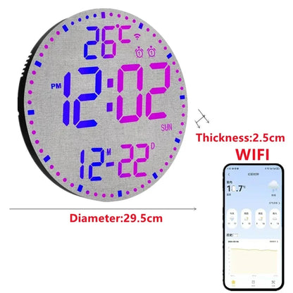 Skorter | WiFiTime - LED Wall Clock with Calendar and Dual Alarm Function