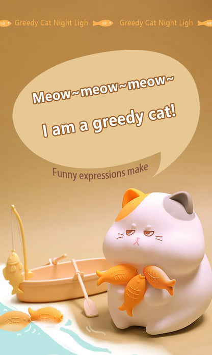 Skorter | Gluttonous Cat Night Light - Fun Silicone Clap Lamp