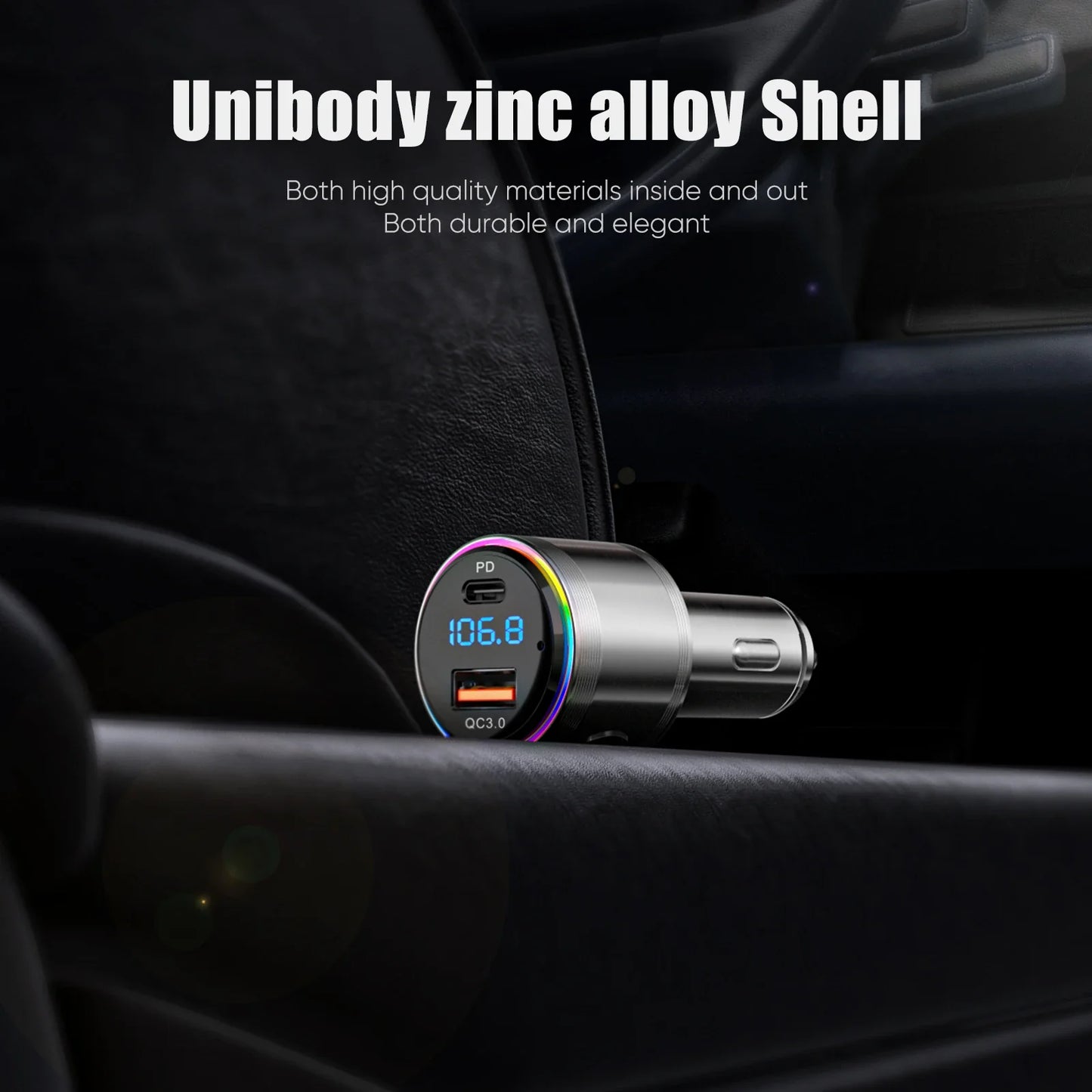 Skorter | Bluetooth 5.3 FM Transmitter with PD 20W & QC3.0 Charger