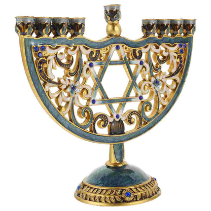 Skorter | Auriona Menorah Candle Holder | Chanukah Candelabrum & Table Decoration | Wedding & Holiday Decoration | Luxurious Elegance