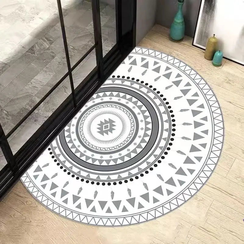 Skorter | AquaSoft Super Absorbent Bath Mat – Non-Slip Half-Round Bathroom Mat for Maximum Comfort