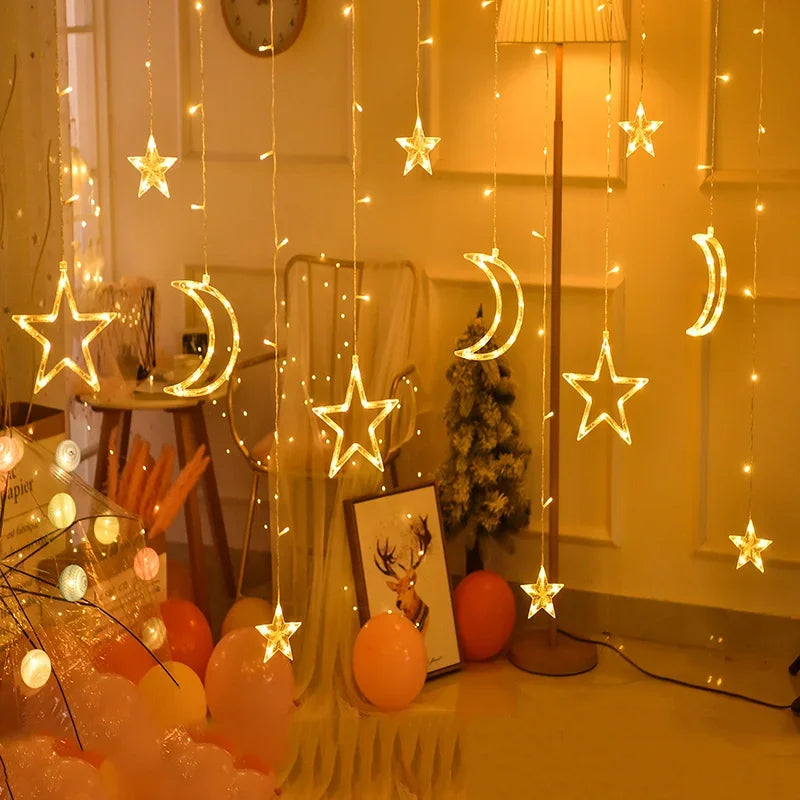 Skorter | FestiveGlow - Star and Moon Shaped Garland for Party Decoration