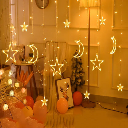 Skorter | FestiveGlow - Star and Moon Shaped Garland for Party Decoration