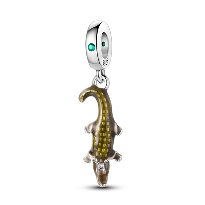 Skorter | 925 Silver Golden Leopard Charms Beads Colorful Chameleon Rhinoceros Lion Scarab Cat Pendant Compatible with Original Pandora Bracelet Jewelry
