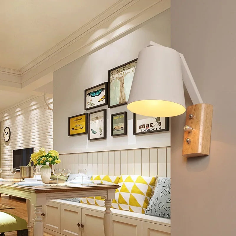 Skorter | HoutLys - LED Wall Lamp with Switch Nightstand Lamp Living Room Decoration