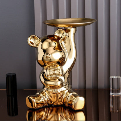 Skorter | Multifunctional Electroplated Bear Doll Shelf Piggy Bank