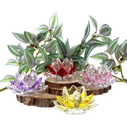 Skorter | Crystal Lotus Flower Craft Glass Paperweight Home Decoration Ornaments Figures Home Wedding Party Decor Gifts Souvenir