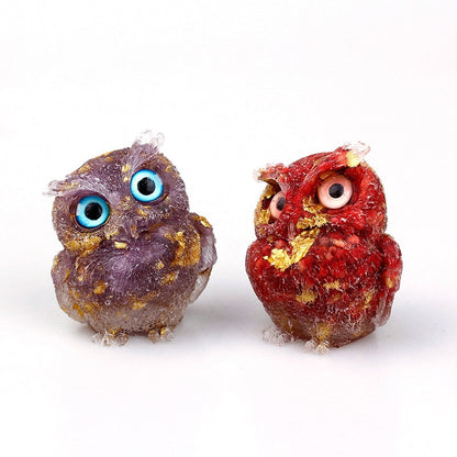 Skorter | Natural Crystal Owl Figurine: Handmade Collector's Item