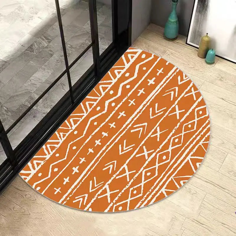 Skorter | AquaSoft Super Absorbent Bath Mat – Non-Slip Half-Round Bathroom Mat for Maximum Comfort