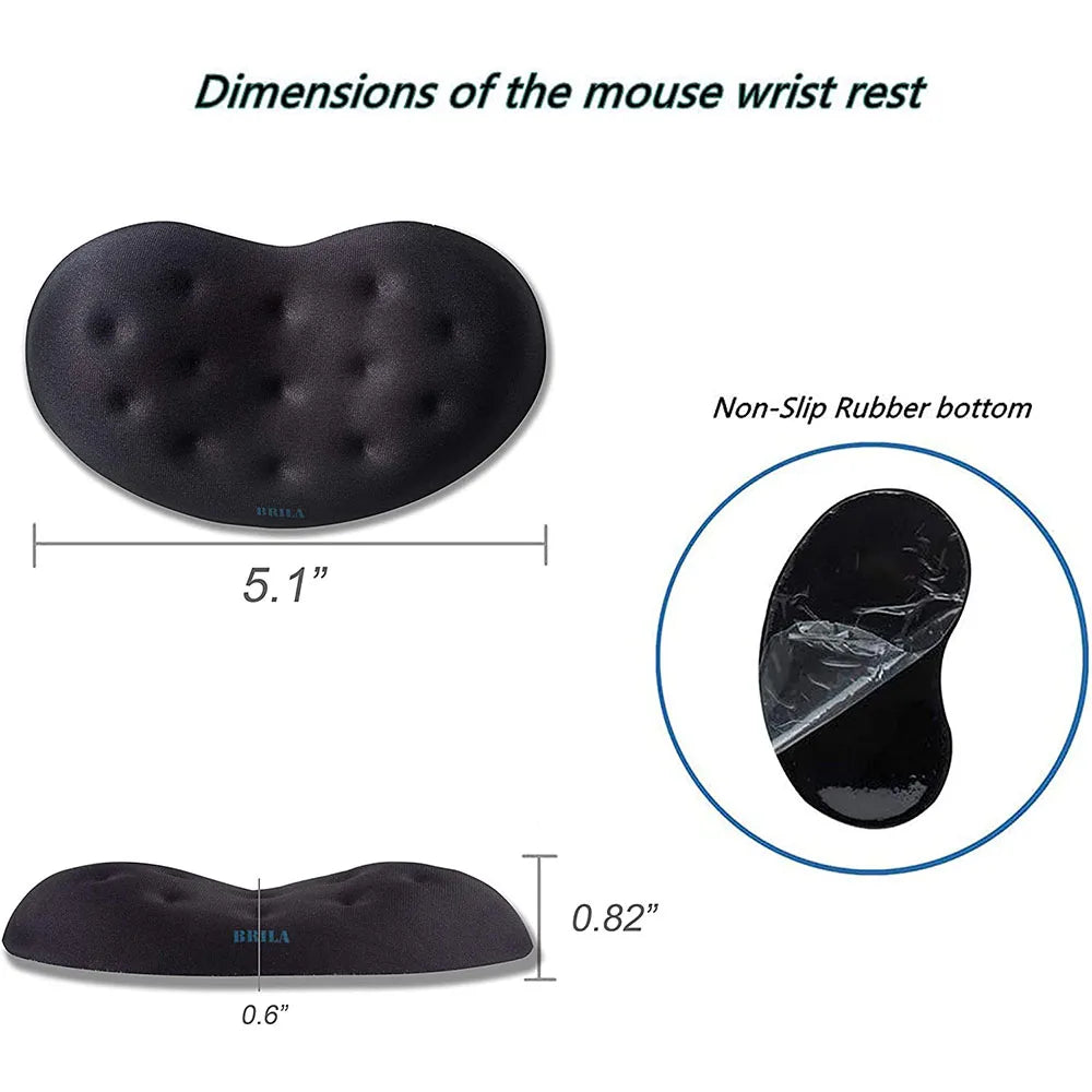 Skorter | Ergonomic Memory Foam Mouse Wrist Rest Pad - Non-Slip Support Cushion with Massaging Holes