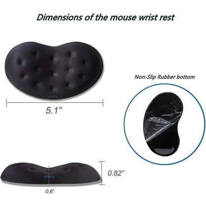 Skorter | Ergonomic Memory Foam Mouse Wrist Rest Pad - Non-Slip Support Cushion with Massaging Holes