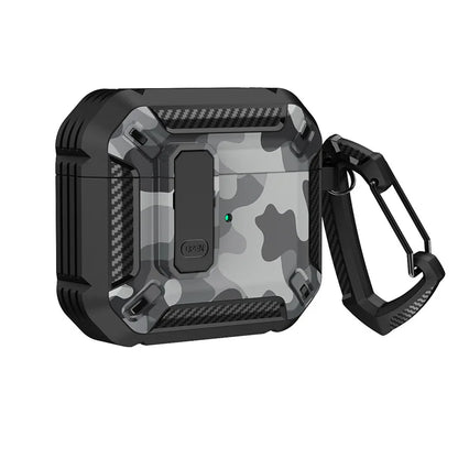 Skorter | Camouflage Gray Secure Lock AirPods Case