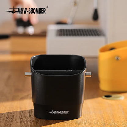 Skorter | 0.9–1.2 l Espresso knock box, detachable knock bar and non-slip base, square coffee grounds waste, barista desktop accessories