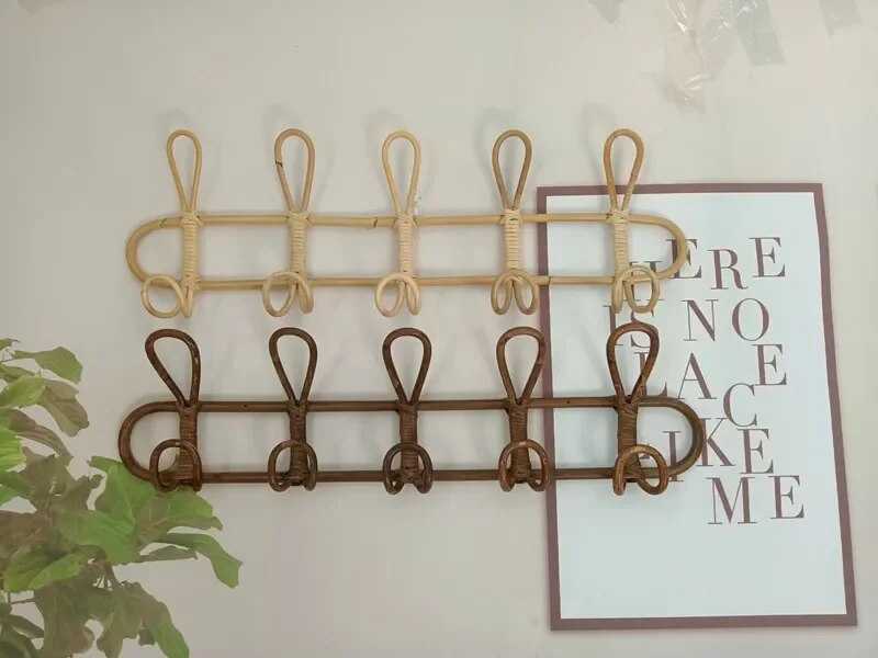 Skorter | Children's Perennial Rattan Wall Hook Organizer - 3 & 5 Hooks
