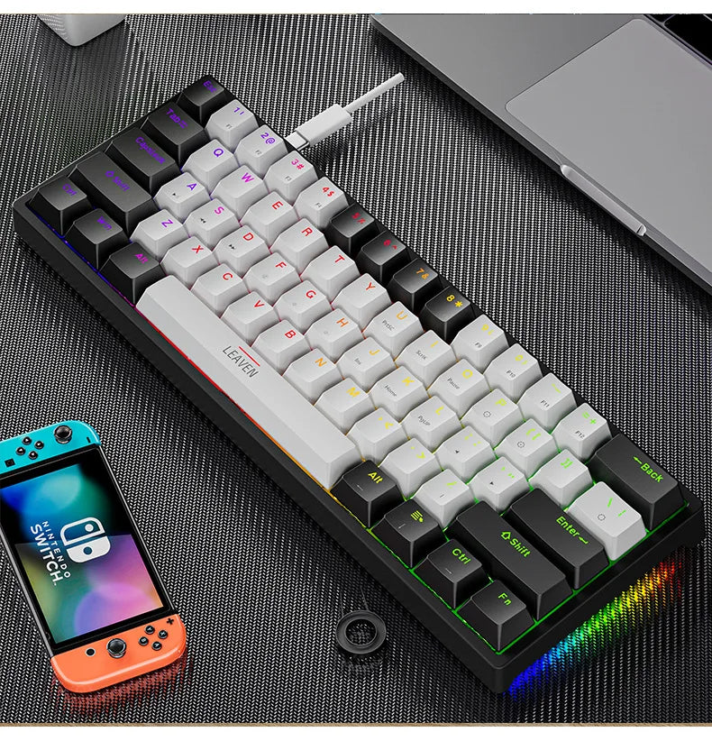 Skorter | K620 Mini Gaming Mechanical Keyboard - 61 Keys RGB