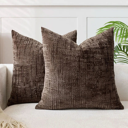 Skorter | Chenille Throw Pillow Cover Bamboo Texture Solid Color